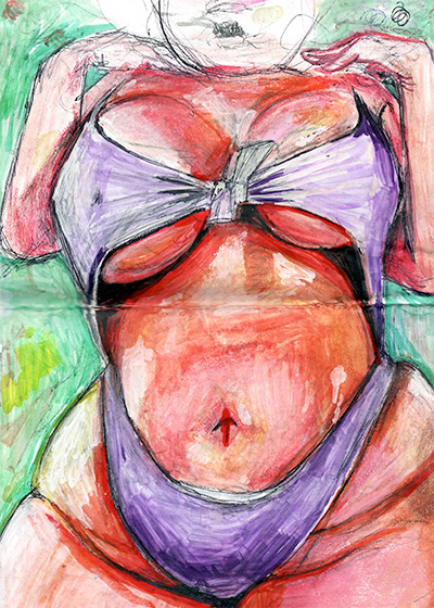 Curvy lady figure study